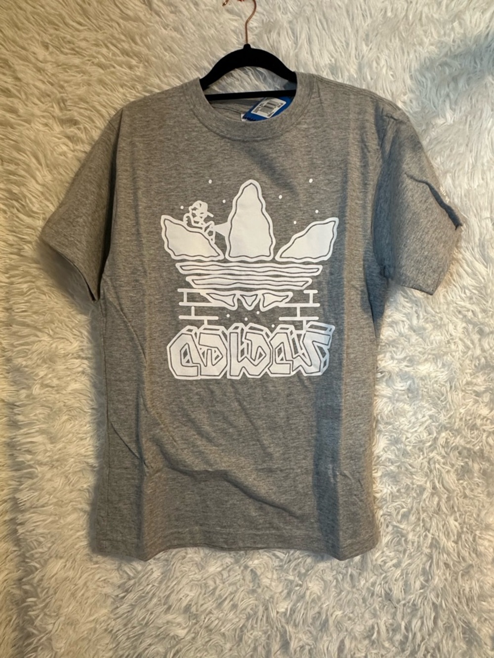 Adidas Grey Graphic Logo T-Shirt short sleeve
